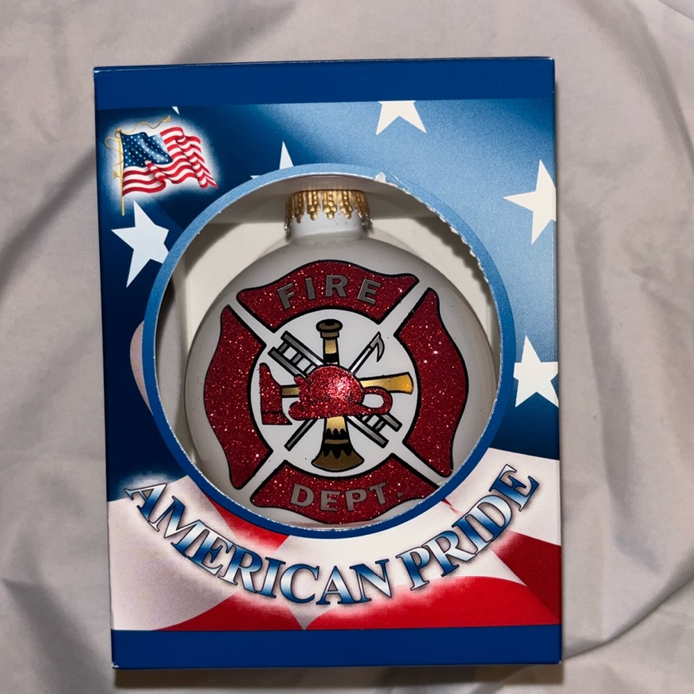 American Pride Fire Department Ornament NEW
